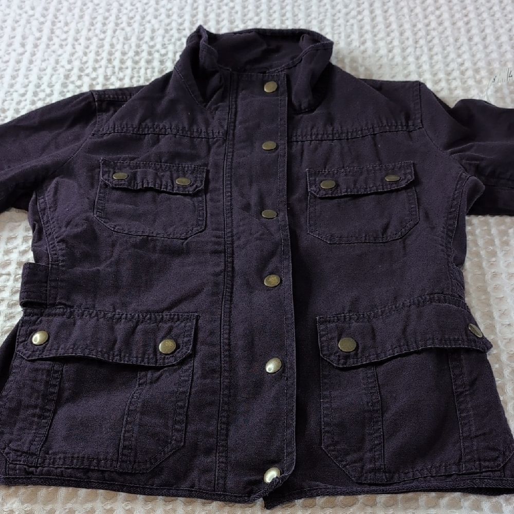 Kut from the Kloth Cotton Purple Utility Jacket